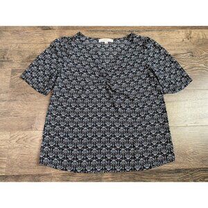 EUC Womens LOFT Blouse Short Sleeve‎ V-neck Lightweight Size XS